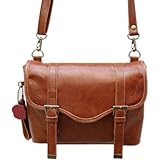 HAOdiy New Classic Vintage Casual Brown Shoulder Pu Leather Camera Bag for Digital Cameras
