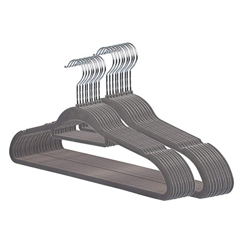 LEMAIJIAJU - Perchas de Terciopelo para Camisa, Traje, Chaqueta, Percha Antideslizante de Ahorro de Espacio con Organizador de Corbata, Gancho Giratorio de 360 Grados