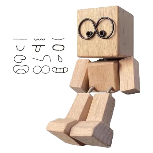 Doiyislem Para Coche, Muñeco De Madera Articulado con Movimiento Divertido, Muñeco de Madera con Articulaciones Móviles para Vehículo Autocaravana Furgoneta Viajes Diarios Vacaciones Escolares