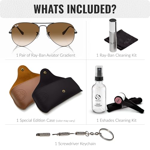 Image of Ray-Ban RB3025 AVIATOR GRADIENT Pilot Shaped Sunglasses for Men & Women with Official RAYBAN Eyewear Kit