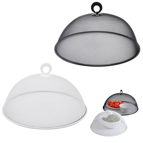 DUOHERESHUI Cubierta para Alimentos, 2 Piezas Cubierta Protectora De Alimentos, Campana para Alimentos, Malla Protectora Alimentos, para Fiestas Fruta Comida Barbacoa Picnic (2 Colores, 30cm)