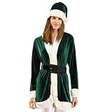 ready to wear new york makeup SANTA CLAUS COLORS - Classic green and white Santa Claus colors, creating Christmas atmosphere, awaken the memory of your peace and happiness. Large hood for a variety of mysterious looks. Ties around the neck to imitate what you see in the movies. Attractive and bright colors help you be the most visible star of the party.
