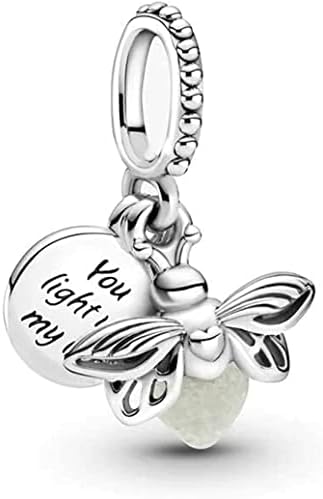 UBAOSOUI Glow-in-the-dark Firefly Dangle Charm for Bracelets Necklaces Christmas Collection Dangle Pendants Beads, Cute Animals Charms Jewelry Gift for Women Girls
