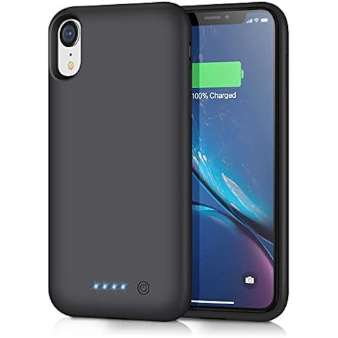 iPosible Battery Case for iPhone XR, [6800mAh] Charging Case Extended Battery for XR Rechargeable Battery Power Bank Portable Charger Case [6.1 inch]【Newest Version】 Black Cover