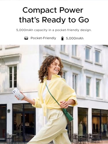 Image of UGREEN Magflow Air 5000mAh Ultra-Slim Qi2 Power Bank 20W for iPhone 17 | 3.4 inch ultra-slim, Qi2 15W wireless, 20W PD fast charging. Lightweight MagSafe compatible, White