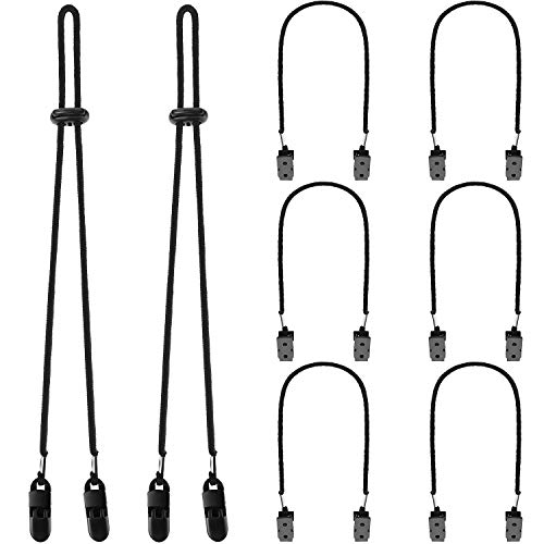Lot de 8 clips de sangle de chapeau réglables avec pinces fortes anti-vent haute performance