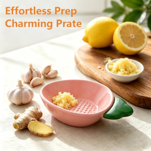 VGASHARE Ceramic Garlic Grater Plate - Carrot‑Shaped Orange 2-Piece by VGASHARE - Used condition - Image 7