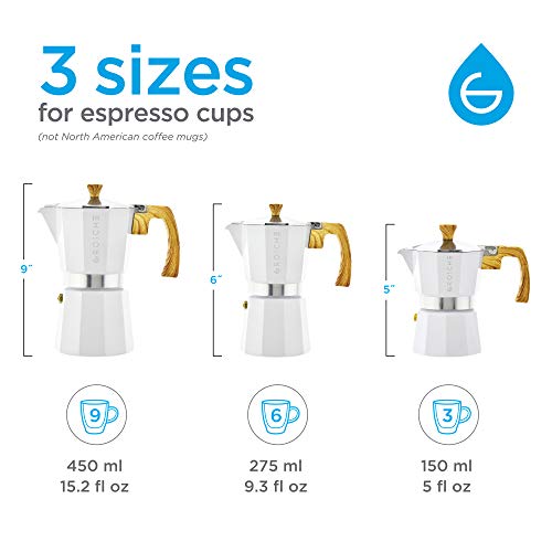 Image of GROSCHE Milano Stovetop Espresso Maker Moka Pot 9 espresso Cup 15.2oz White