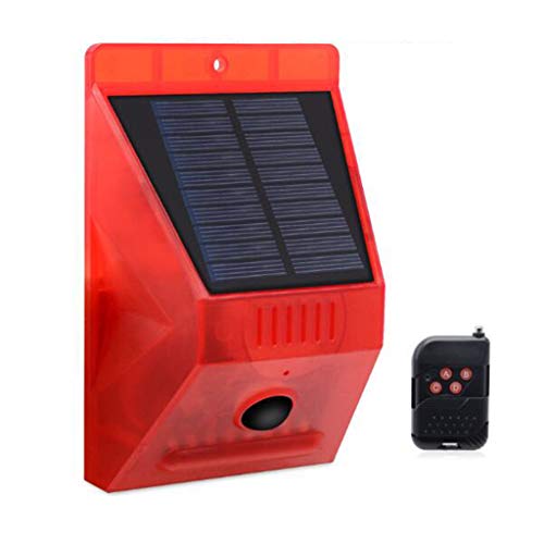 Solar Powered Strobe Light Alarm Detector De Movimento 129db Para Fazenda Ao Ar Livre Villa