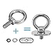 8 Packs Track Mount Tie Down Eyelets, M6 Bolt, 316 Stainless Steel, Hold Your Bungee Cord or Ropes Rowing Inflatable，Kayak Track Accessories(No Track Included)