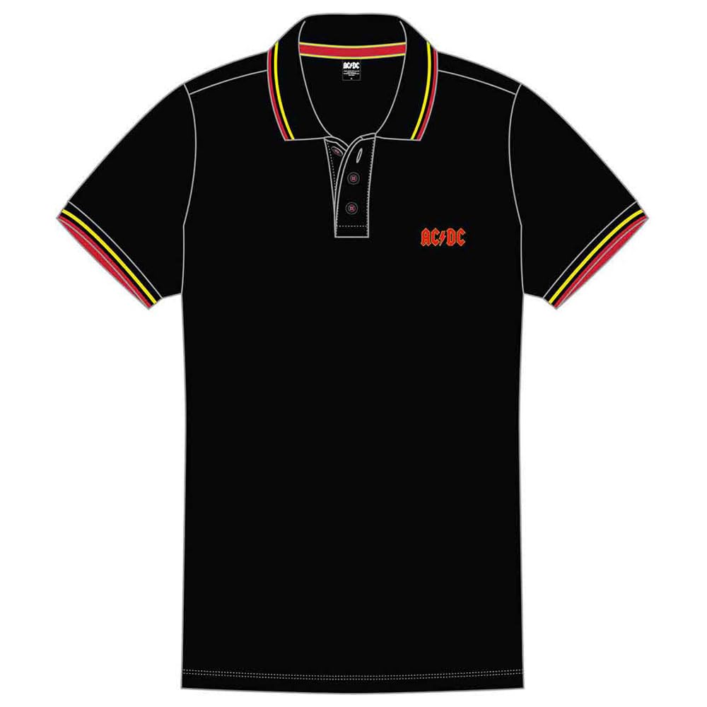 Paradiso Clothing Unisex Black Ac/Dc Voltage Logo Polo Shirt - L