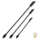 Momeski Mini espátula de 3 piezas para espátula de masa, estrecha, flexible, pequeña, de silicona, pequeña espátula de goma, espátula de maquillaje, espátula para cocina (negro)