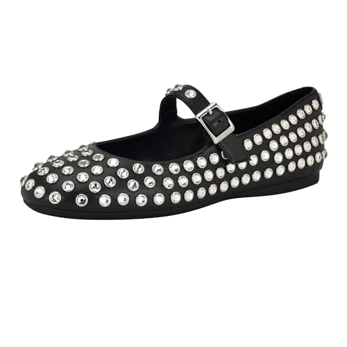Guess Women's KALIDAL Mary Jane Flat, Black 001, 6.5
