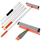 Wlich Window Squeegee for Home, 2 in 1 Window Cleaning Car Squeegee Windshield Cleaning Sponge and Silicone Squeegee,Window Cleaner Tool with Extension Pole for Shower, Car, Mirror, Glass Cleaning