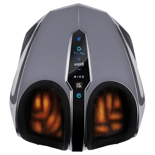 MIKO Massageador de pés com amassamento profundo, compressão, shiatsu e calor para fascite plantar, neuropatia, serve até homens tamanho 13