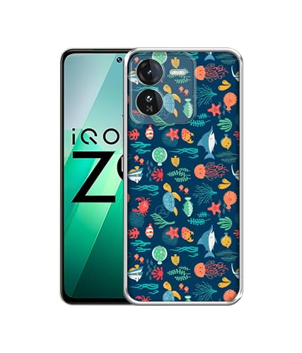 Image of Aquarium Texture Design Printed Silicon Soft TPU Back Case Cover for iQOO Z9 5G