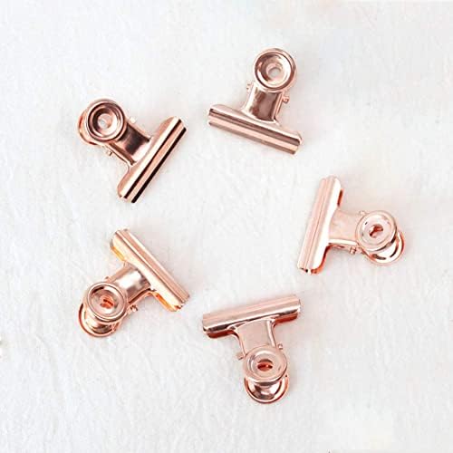 Coideal Small Bull Paper Clips, 30 Pack 0.87 Inch Metal Binder Clips File Paper Money Clamps for Tags Bags, Shops, Office and Home Kitchen (Rose Gold, 22mm)