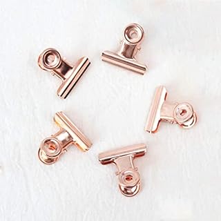 Coideal Small Bull Paper Clips, 30 Pack 0.87 Inch Metal Binder Clips File Paper Money Clamps for Tags Bags, Shops, Office and Home Kitchen (Rose Gold, 22mm)