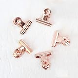 Petit Bulldog trombones, Coideal 30 Pack 1 pouce liant métallique Clips dossier colliers de papier-monnaie pour les sacs de Tags, boutiques, bureau et cuisine à domicile (Or Rose, 22mm)