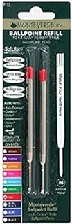 Monteverde Medium Ballpoint Soft Roll Refill for Parker Pens - Purple (Pack of 2)