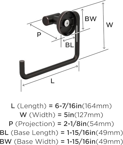 Image of Amerock Arrondi 5 inch Oil-Rubbed Bronze Towel Ring