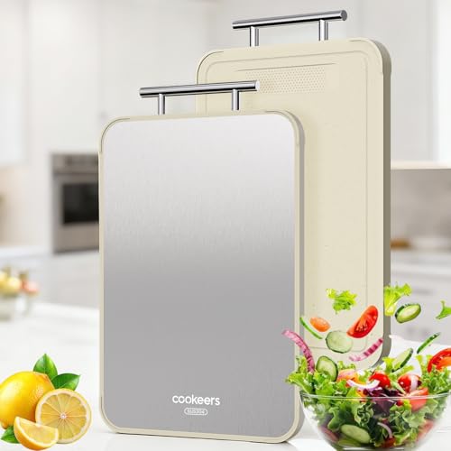 Cookeers Stainless Steel Cutting Board for Kitchen - Upgraded No