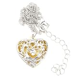 KESYOO Colgante de Clavícula en Forma de Corazón Hueco, Collar para Mujer Cadena Delicada, Joyas Brillantes para Niña y Mujer, Accesorio Ligero y Elegante para Uso Diario