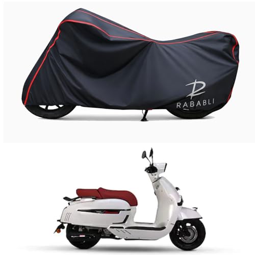 Image of Waterproof Bike Body Cover Compatible for | Keeway Sixties 300i BS6 | Taffeta Fabric, Red Piping Design, Bottom Elastic Fit | Dustproof, Sun UV & Rain Protection for All Bikes