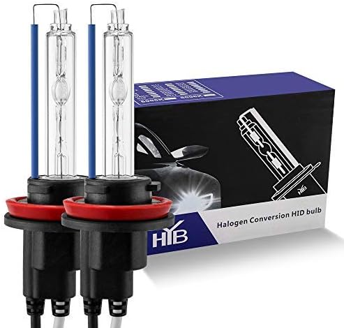 HYB H11 8000K Xenon HID Headlight Replacement Bulbs H8 H9 Light Blue(Pack of 2)