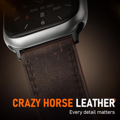 Image of Genuine Leather Watch Band Men Compatible with Apple Watch