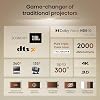 Hisense Laser Mini Projector C2, 65-300, Gimbal Design, 4K, Triple Color Laser, 110% BT.2020, 2000 ANSI Lumens, 1700:1 Native Contrast, Dolby Vision, HSR240, Sound by JBL