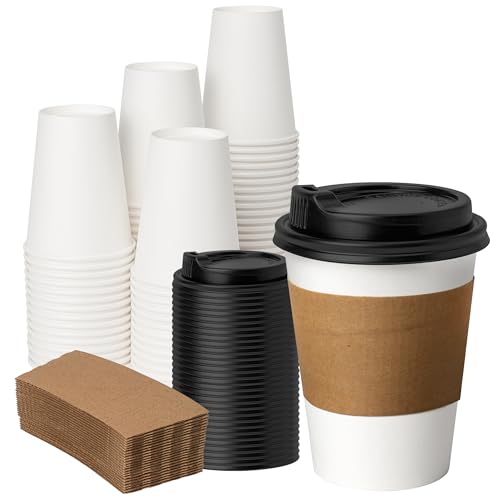 YEEHAW Disposable Paper Coffee Cups with Lids