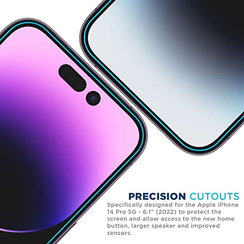 Tech Armor 3 Pack Screen Protector + 1 Camera Lens Protector For Iphone 14 Pro 6.1 Inch - Ballistic Tempered Glass, Case Friendly, Dynamic Island Compatible, Sensor Protection, Hd, 9H Hardness #TOP4