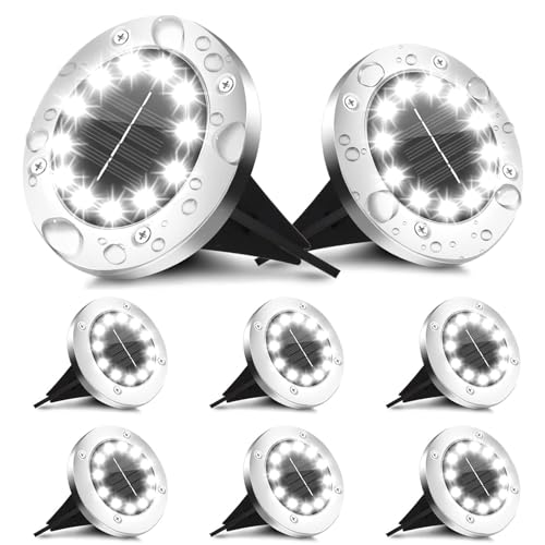 Luzes solares de solo, 12 LEDs Luzes solares à prova d'água luzes jardim ao ar livre, para Luzes de