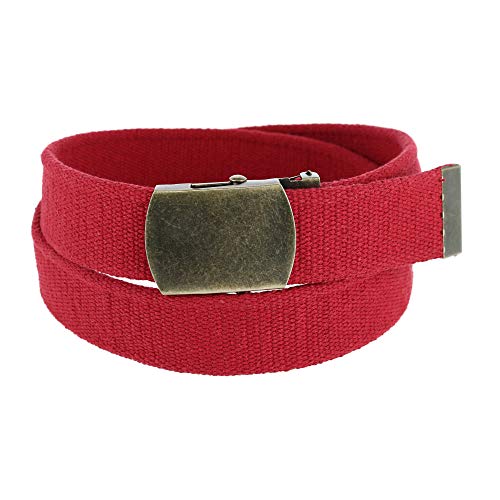 CTM Cotton Web 1.5 Inch Adjustable Military Buckle Belt