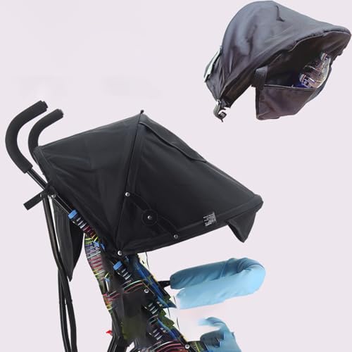 Parasole universale per passeggino e passeggino, con finestra a rete (nero)