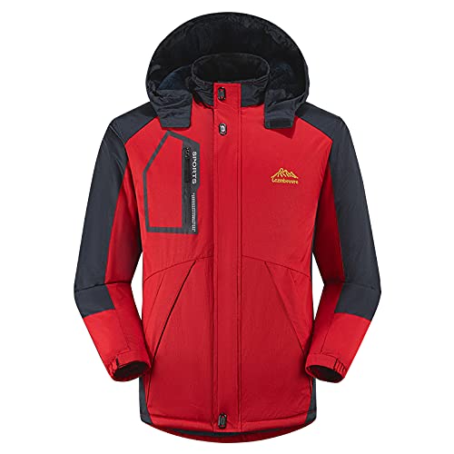 Veste Manteau Chaud Extérieur Veste De Randonnée Détachable Antistatique Respirant Camping Ski Voyage Alpinisme,Red-XL Cover