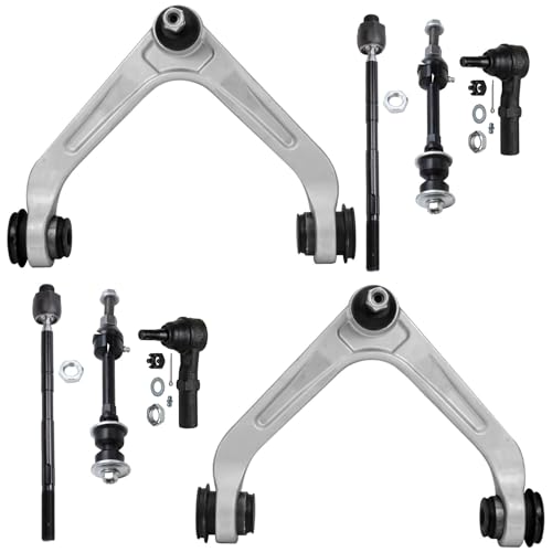 Image of Detroit Axle - 2WD Front End Suspension Kit for 2003-2006 Dodge Ram 2500 3500, 2 Upper Control Arms w /Ball Joints, 2 Sway Bar End Links, 4 Inner & Outer Tie Rods 2004 2005 Replacement - 8pc Set