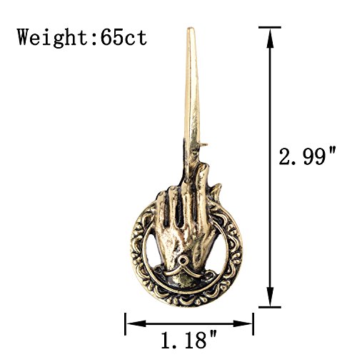 Tagoo Men\'s GOT Hand of The King Brooch Pin - Antique Gold&Bronze (Antique Bronze) - Thumbnail 5