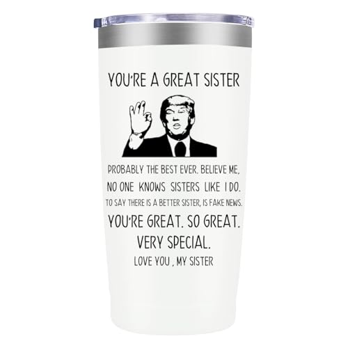 MFGNEH Sisters Gifts from Sister,Sister Birthday Gifts from Sister,Unique Gifts for Sister,Best Sister Gift Ideas,Sister Christmas Gifts,Big Sister Gifts,Sister Gifts for Women,20 oz White Tumbler Mug