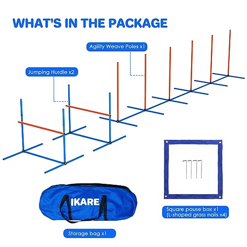 image for IKARE 4 Piece Dog Agility Training Equipment Pet Obstacle Course Train