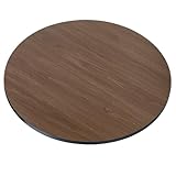 Ebullient 35.43' Round Table top Wood, Walnut and Black Double Sided Design, Outdoor Dining Replacement Tabletop for Restaurant or Kitchen Use, for Restaurants, Cafes, Bars, Pubs, Patios