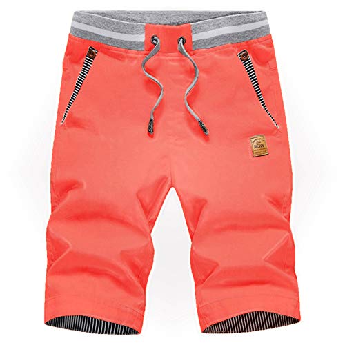 Image of Tansozer Men's Shorts Casual Classic Fit Drawstring Summer Beach Shorts with Elastic Waist and Pockets
