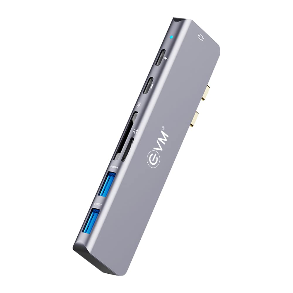 EVM 7in-2 Dual Type C HUB for MacBook Book Air & Pro - 4K HDMI, USB 3.0/2.0, TF/SD Card Reader, 100W Thunderbolt 3 Port - 40GBPs Data Transfer - Professional Assessory - 3 Years Warranty (EVMiHUB) (B0B8DMCHJ7) Amazon Price History, Amazon Price Tracker