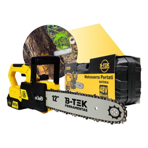 Moto Serra Profissional 2x Baterias 48v Bivolt 3000w Sem Fio com e potência de 3000W. Ideal para cor