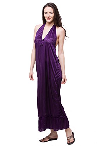 Image of Fasense Women's Satin Maxi Casual Regular Nightgown