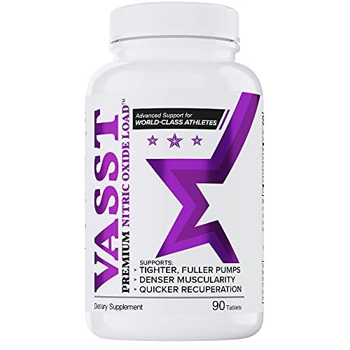 VASST Nitric Oxide Booster, N.O. Supplement with Over 3,000mg of Arginine-AKG, OKG, GKG, and L-Arginine HCL for Muscle Building and Enhanced Vascularity - 90 Tablets