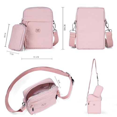 Image of BAG IN Small Crossbody Bag for Women with Detachable Pouch - Multi-Color Travel Shoulder Bag, Light weight Phone Purse with Adjustable Strap
