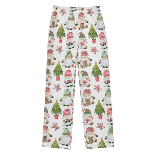 Gnome with Pine Tree Boys Long Pants Soft Trousers Elastic Waist Kids Lounge Bottoms with Pockets S-XL