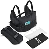 Zomaple Post Mastectomy Pillow with Strap, Gel Pack, Seat Belt Cover & Shower Lanyard, Black – Hands-Free Wear, Hot/Cold Comfort & Cushion with Added Security – Made for Mastectomy Recovery Support